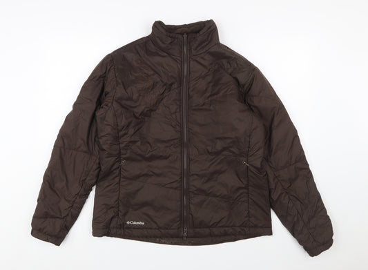 Columbia Women Brown Puffer Jacket L Insulated Winter Coat