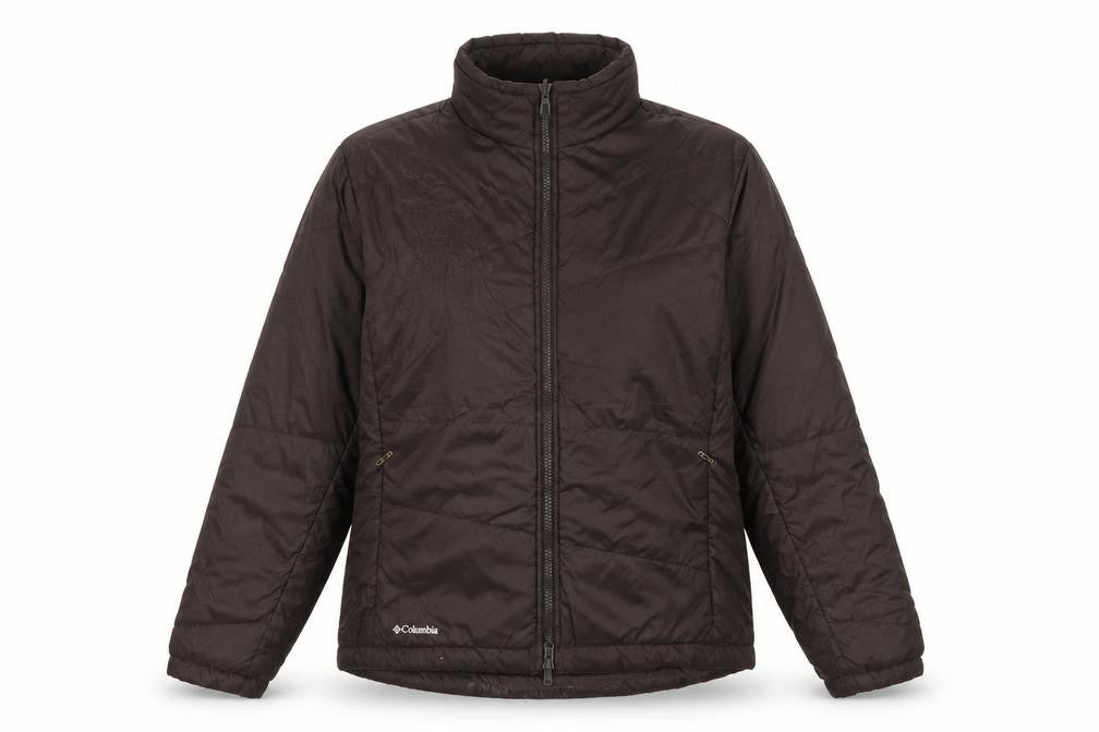 Columbia Women Brown Puffer Jacket L Insulated Winter Coat