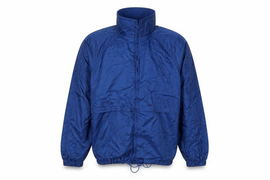 Front view of Eddie Bauer Men's Blue Windbreaker Jacket, size M, Lightweight Nylon