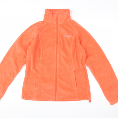Columbia Womens Orange Fleece Full Zip Jacket Size M