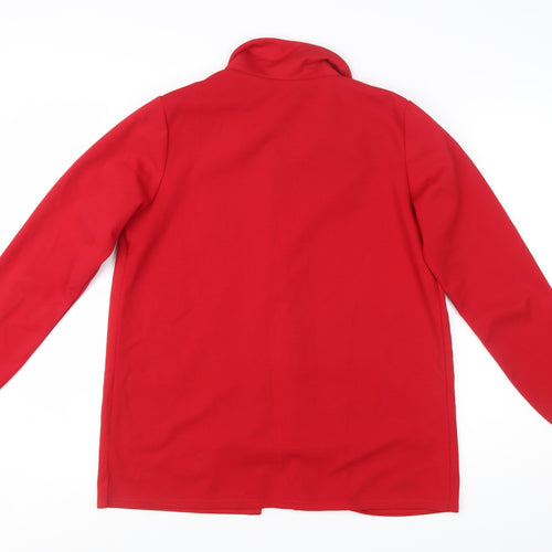 Boohoo Women Red Size 14 Long Sleeve Open Front Blazer Jacket