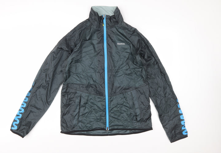 Reebok Men's Black Medium Windbreaker Jacket Lightweight Zip