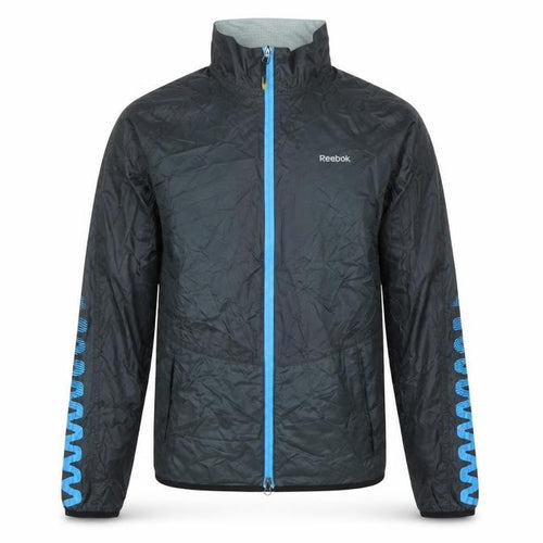 Reebok Men's Black Medium Windbreaker Jacket Lightweight Zip