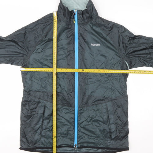 Reebok Men's Black Medium Windbreaker Jacket Lightweight Zip