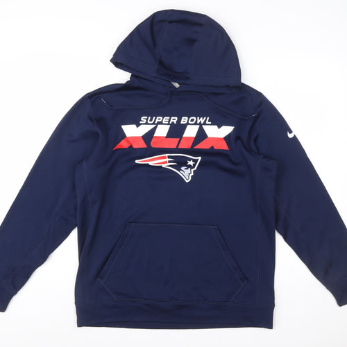 Nike Men's Blue Therma-Fit Super Bowl XLIX Pullover Hoodie Size M