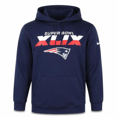 Nike Men's Blue Therma-Fit Super Bowl XLIX Pullover Hoodie Size M