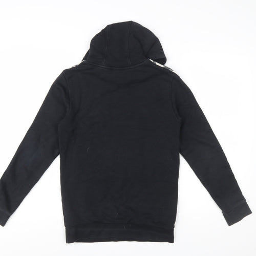 Adidas Boys Black Hoodie 12-13 Years Pullover Graphic Logo Hooded Sweatshirt