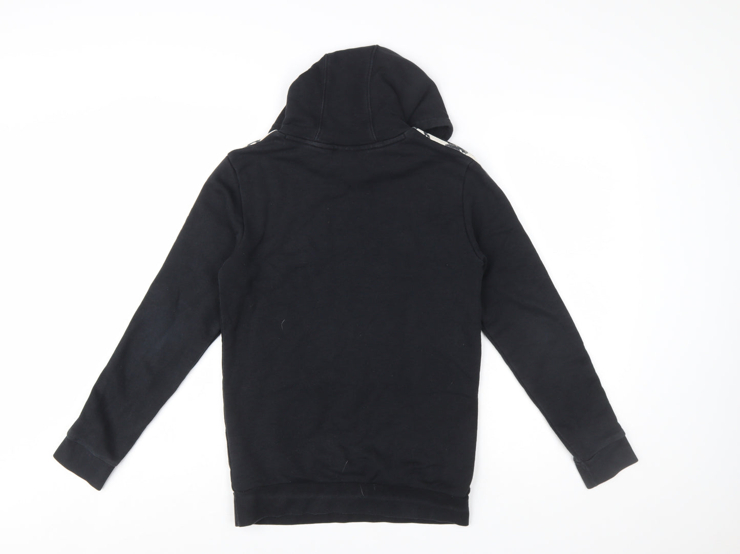 Adidas Boys Black Hoodie 12-13 Years Pullover Graphic Logo Hooded Sweatshirt