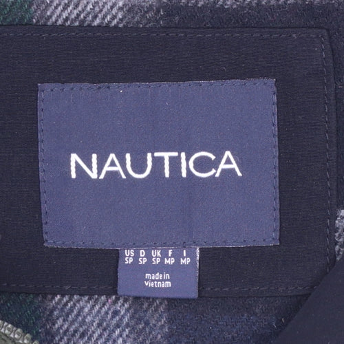Nautica Women Green Parka Jacket S Mid-Length Water Resistant Polyester
