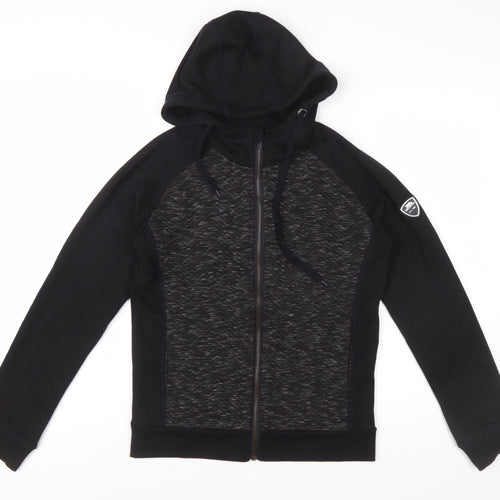 Trespass Womens Black Full Zip Hoodie UK 10 Polyester Blend