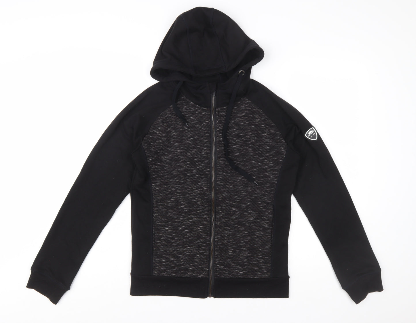 Trespass Womens Black Full Zip Hoodie UK 10 Polyester Blend