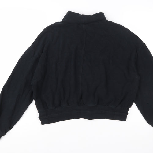 Sweaty Betty Womens Black Drawstring Funnel Neck Cotton Blend Sweatshirt Size S
