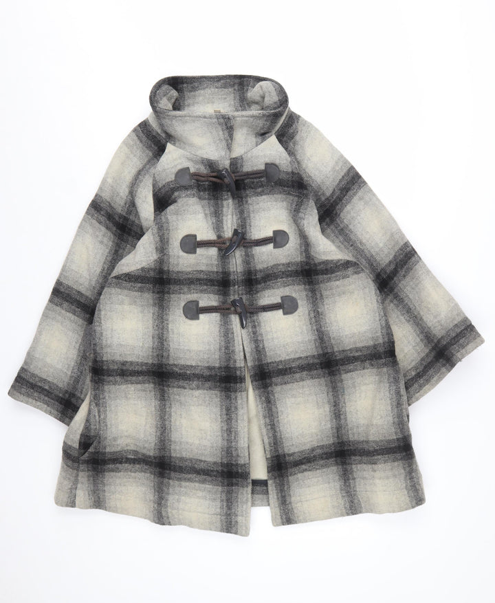 Marks and Spencer Women’s Grey Check Wool Blend Cape Coat UK 12