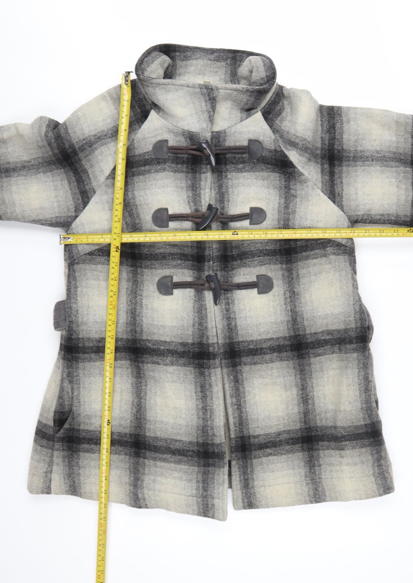 Marks and Spencer Women’s Grey Check Wool Blend Cape Coat UK 12