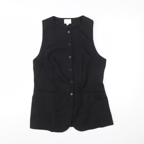 H&M Women Black Size 14 Sleeveless Suit Waistcoat Classic Tailored