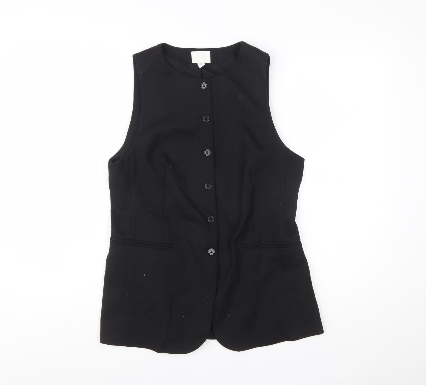 H&M Women Black Size 14 Sleeveless Suit Waistcoat Classic Tailored