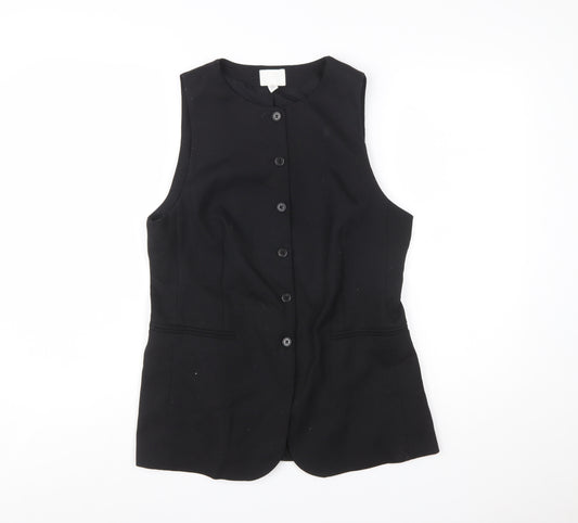 H&M Women Black Size 14 Sleeveless Suit Waistcoat Classic Tailored