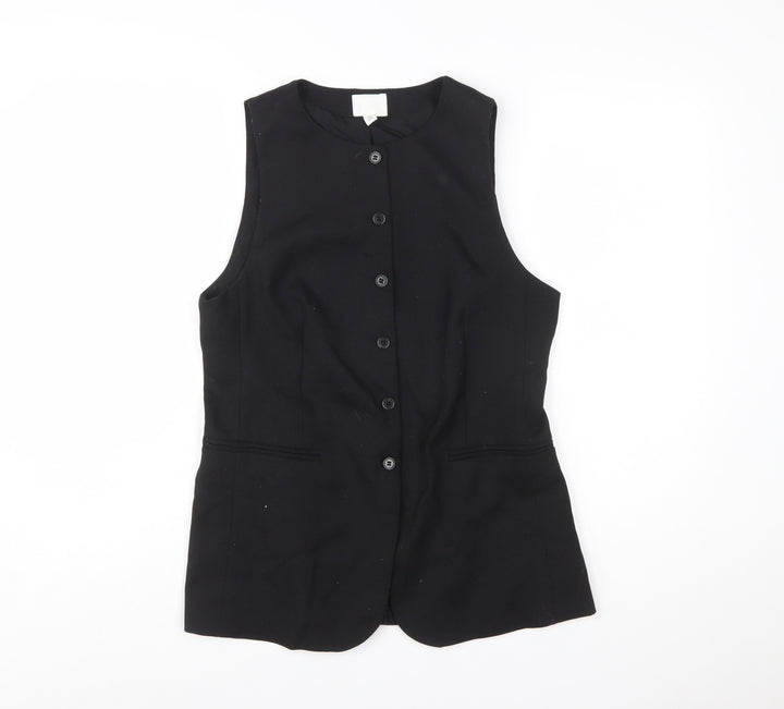 H&M Women Black Size 14 Sleeveless Suit Waistcoat Classic Tailored