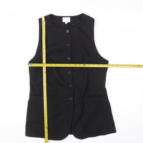 H&M Women Black Size 14 Sleeveless Suit Waistcoat Classic Tailored