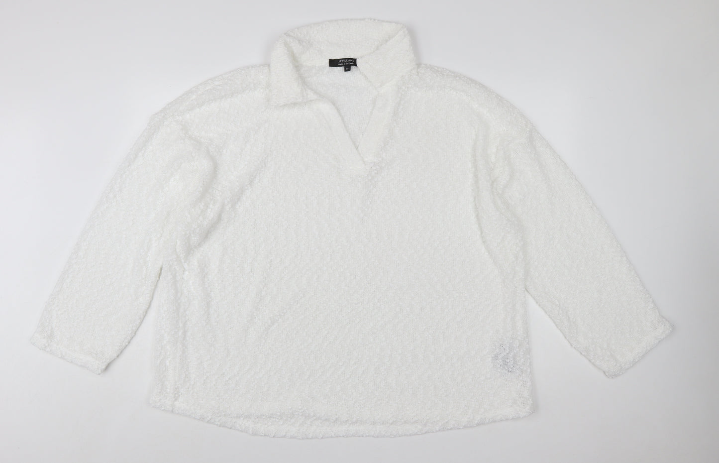 JD Williams Women’s White Collar Fleece Pullover Jumper Size 22