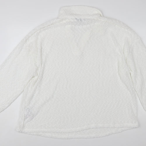 JD Williams Women’s White Collar Fleece Pullover Jumper Size 22