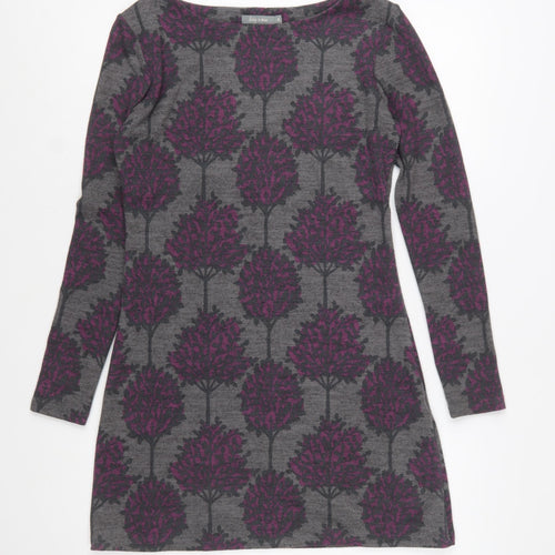 Lily & Me Women’s Grey Tree Print Shift Dress Size 8 Long Sleeve