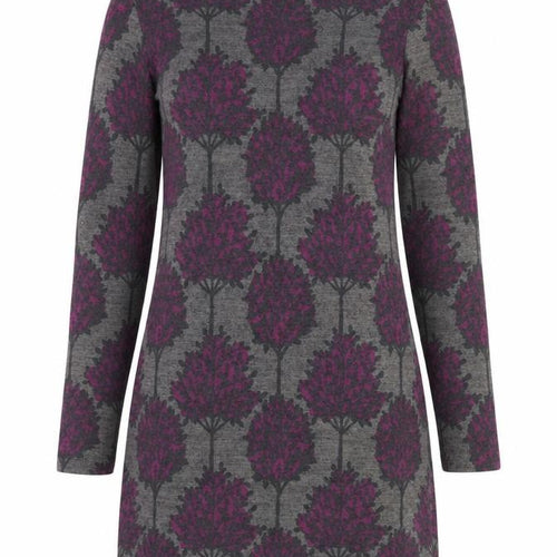 Lily & Me Women’s Grey Tree Print Shift Dress Size 8 Long Sleeve