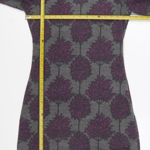 Lily & Me Women’s Grey Tree Print Shift Dress Size 8 Long Sleeve