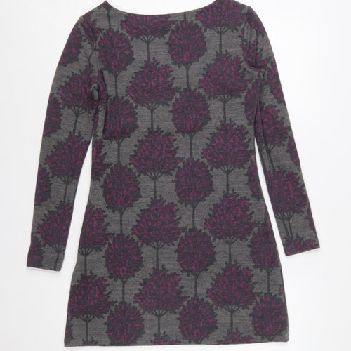 Lily & Me Women’s Grey Tree Print Shift Dress Size 8 Long Sleeve