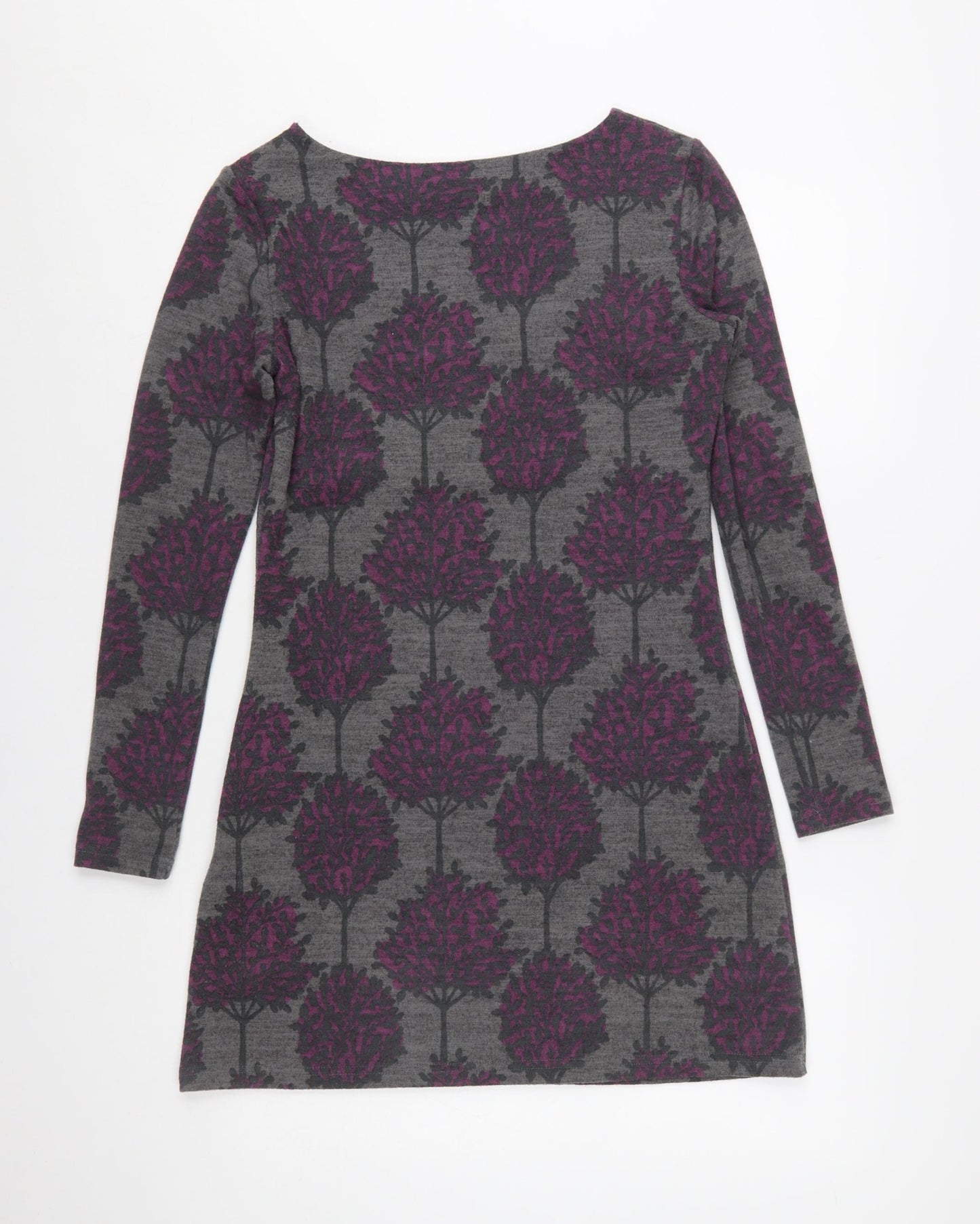 Lily & Me Women’s Grey Tree Print Shift Dress Size 8 Long Sleeve