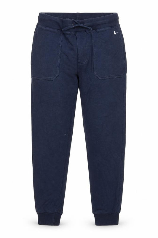 Front view of Jack Wills Men's Blue Jogger Sweatpants Medium Cotton Blend