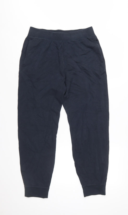 UNIQLO Men's Black Jogger Trousers M Cotton Blend Regular Fit