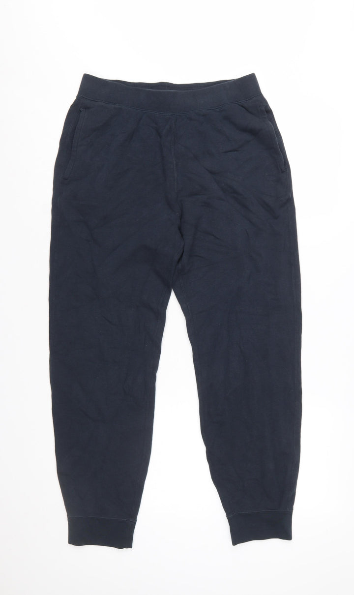 UNIQLO Men's Black Jogger Trousers M Cotton Blend Regular Fit