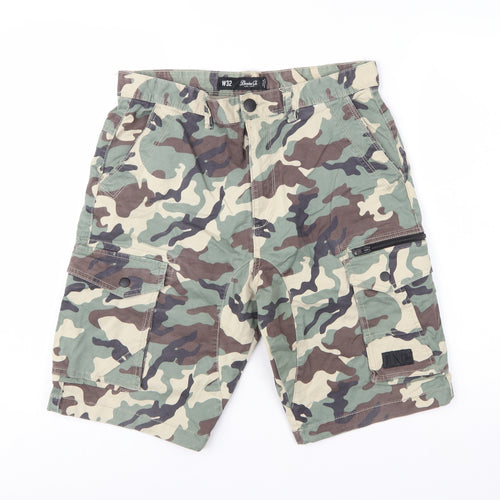 Denim Co. Men's Green Camouflage Cargo Shorts Size M W32