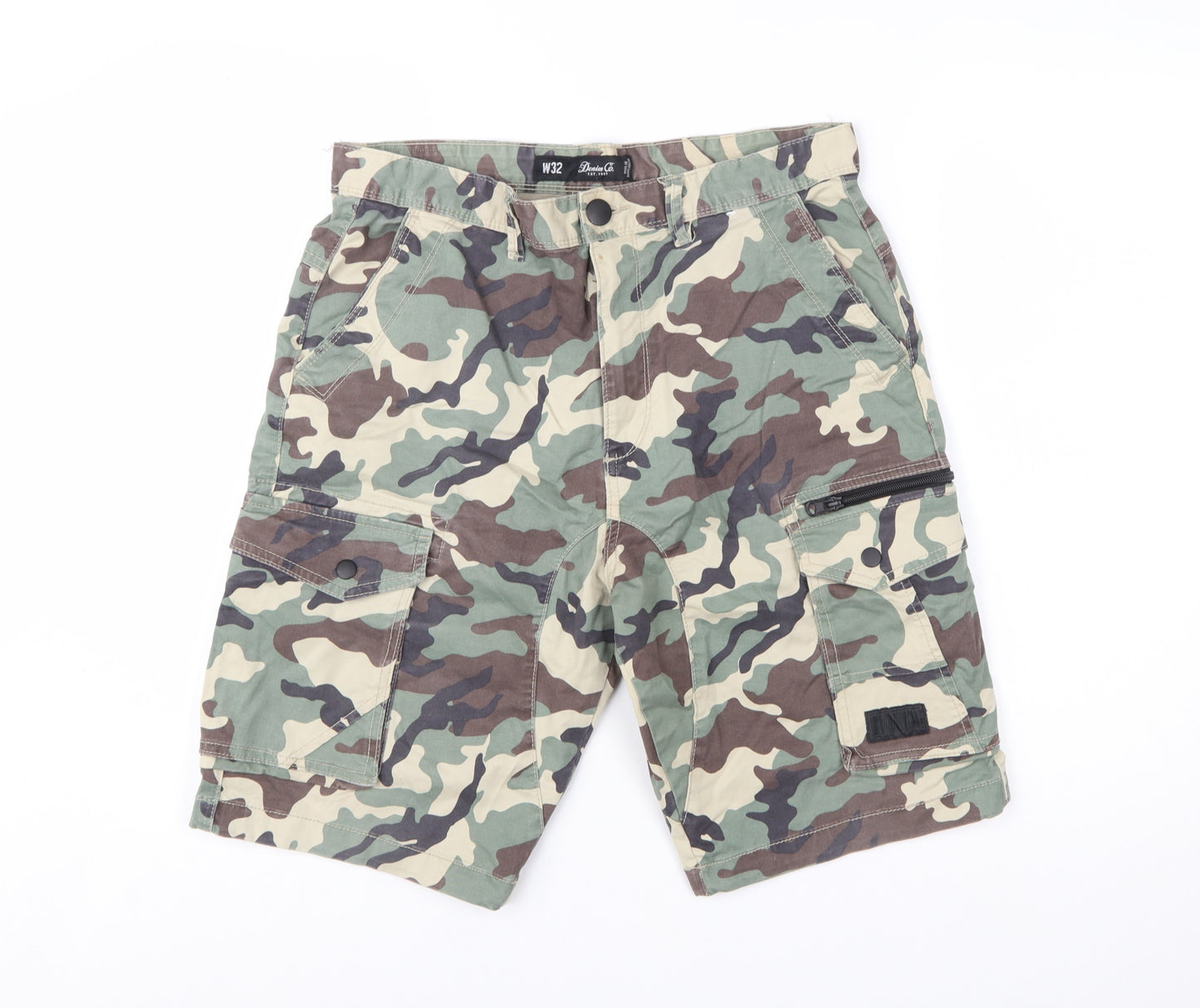 Denim Co. Men's Green Camouflage Cargo Shorts Size M W32