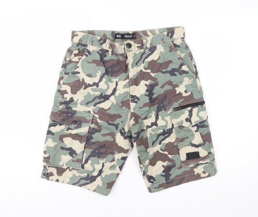Denim Co. Men's Green Camouflage Cargo Shorts Size M W32