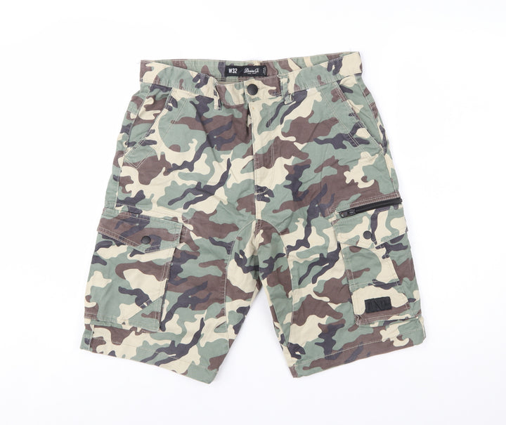 Denim Co. Men's Green Camouflage Cargo Shorts Size M W32