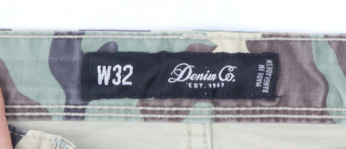 Denim Co. Men's Green Camouflage Cargo Shorts Size M W32