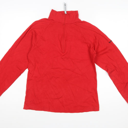 Trespass Women's Red 1/4 Zip Pullover Sweatshirt Size S Cotton