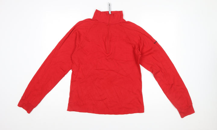 Trespass Women's Red 1/4 Zip Pullover Sweatshirt Size S Cotton