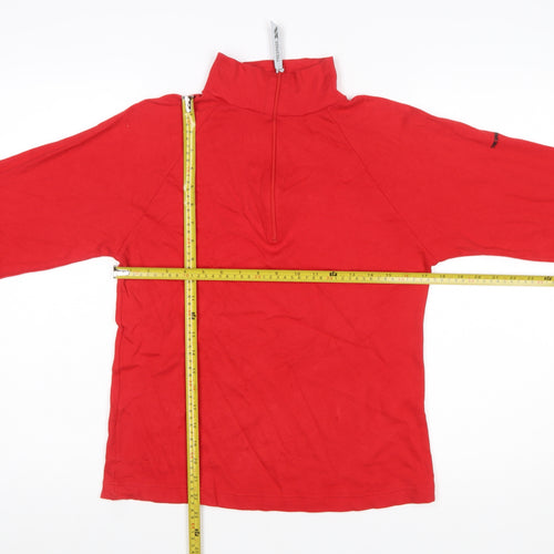 Trespass Women's Red 1/4 Zip Pullover Sweatshirt Size S Cotton