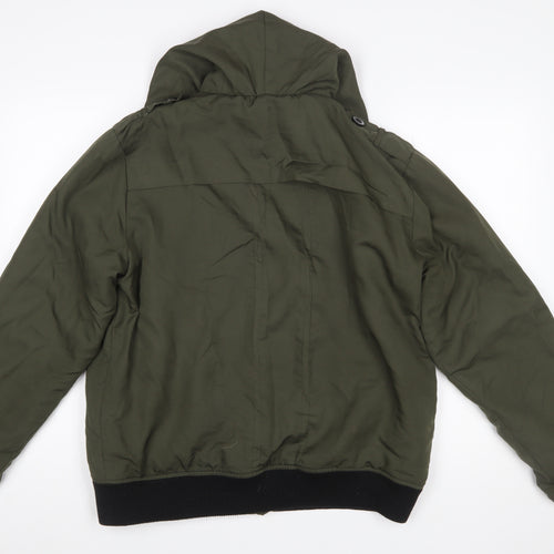 Kangol Mens Green XL Bomber Jacket Hooded Black Label Edition