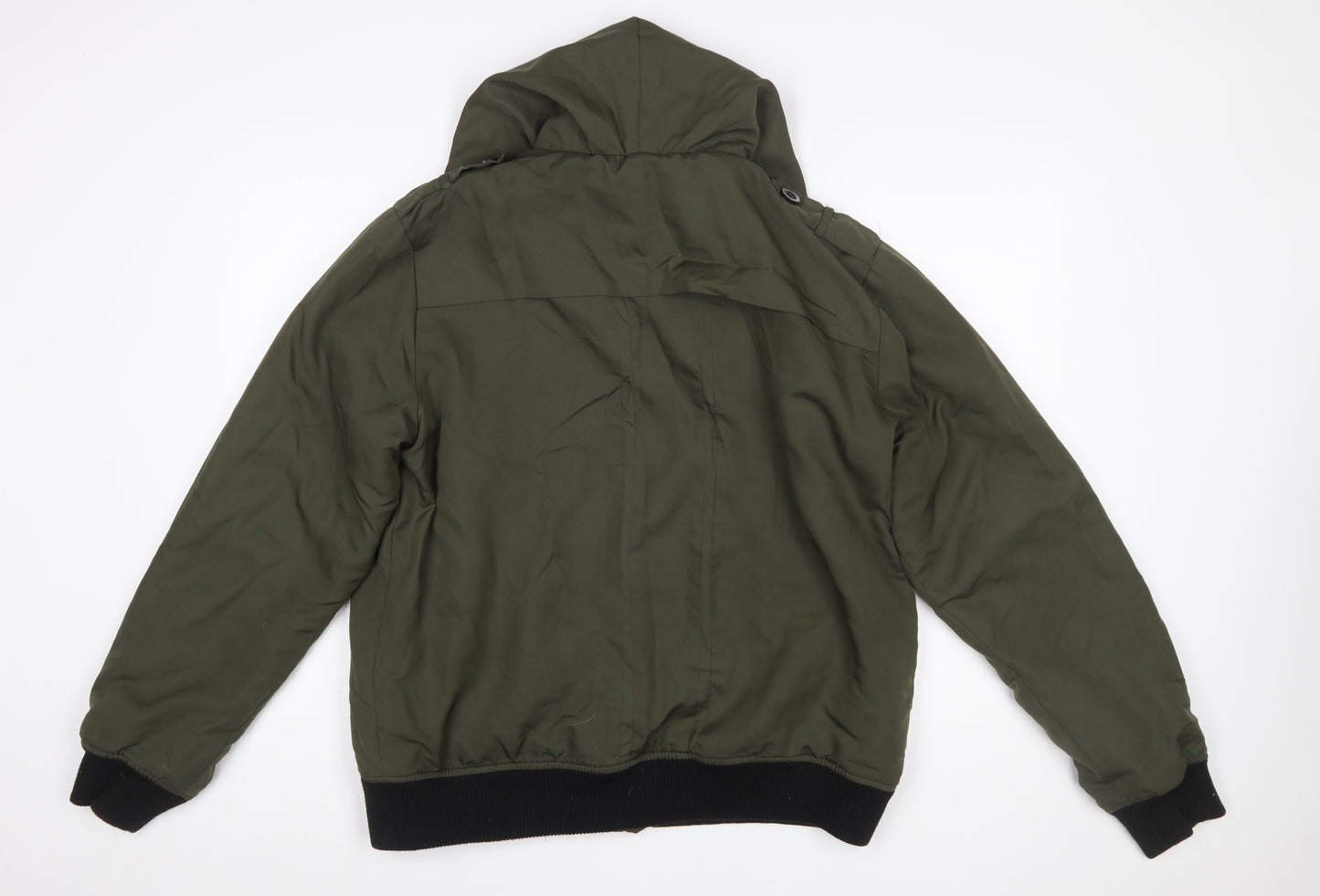 Kangol Mens Green XL Bomber Jacket Hooded Black Label Edition