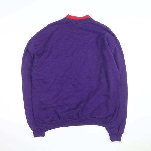 Jerzees Men’s Purple Rhinestone Graphic Pullover Sweatshirt L