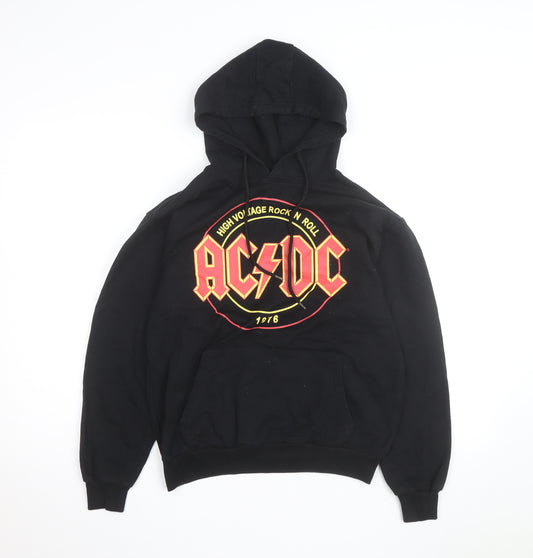 AC/DC Men's Black Pullover Hoodie Small Rock Band Graphic