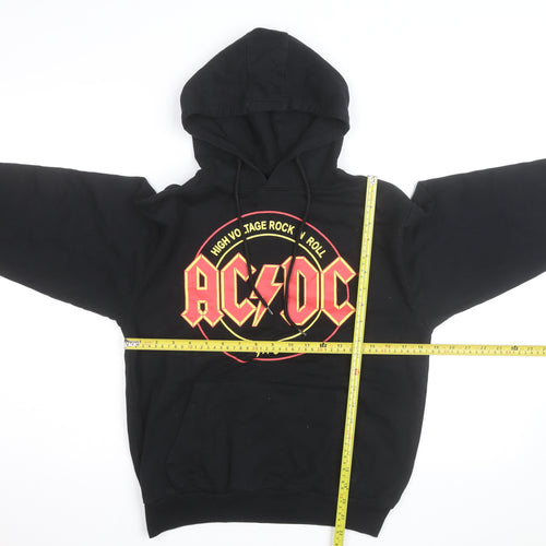 AC/DC Men's Black Pullover Hoodie Small Rock Band Graphic