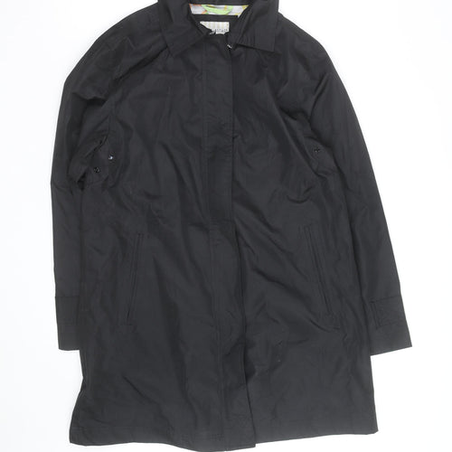 White Stag Women’s Black Long Rain Coat L Full Zip Water Resistant