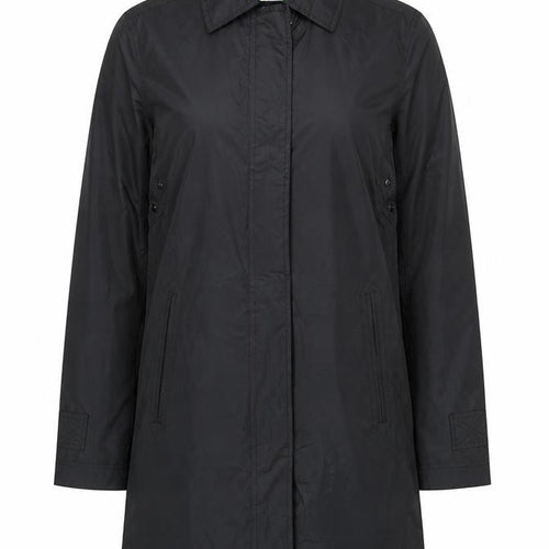 White Stag Women’s Black Long Rain Coat L Full Zip Water Resistant