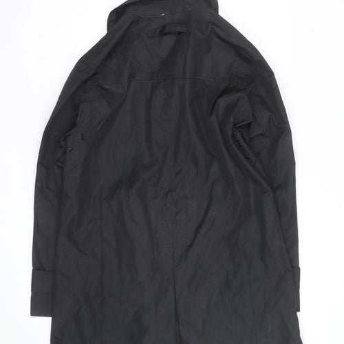 White Stag Women’s Black Long Rain Coat L Full Zip Water Resistant