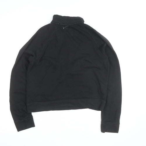 Puma Girls Black Fleece 1/4 Zip Pullover Sweatshirt L Regular Fit